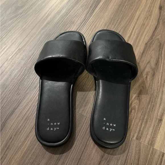 a new day Black Slide Sandals - Picture 3 of 5